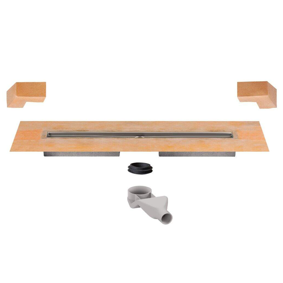 Duschablauf Duschrinne Duschrinnensystem Komplettset Linienentwässerung LINE-F-BEN10108.4 Duschablauf Duschrinne Duschrinnensystem Komplettset Linienentwässerung LINE-F-BEN10108.4