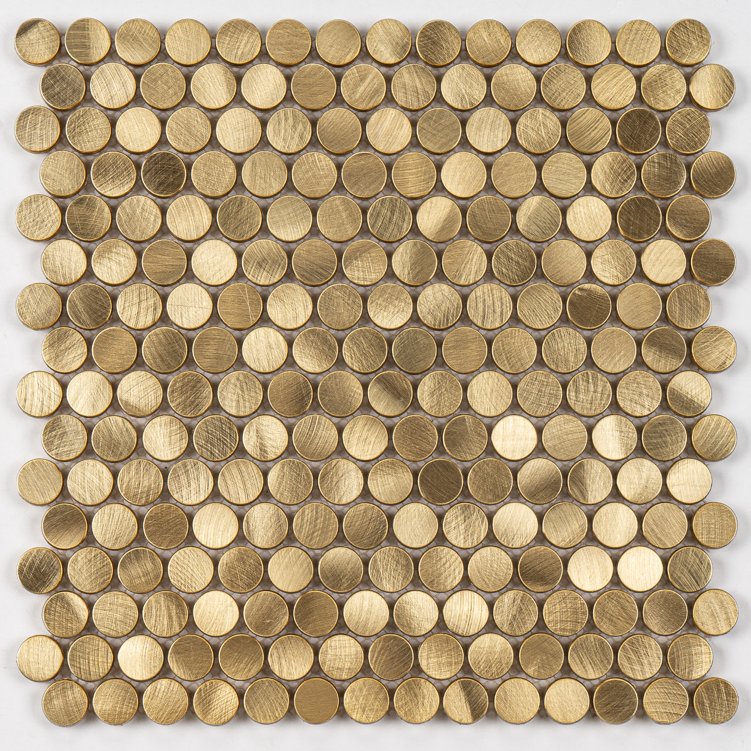 Piastrelle rotonde per mosaico Rame Maleen Spazzolato 