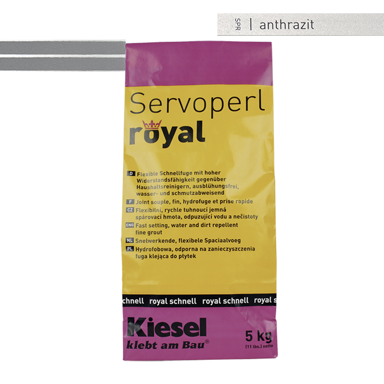 Fliesenfugen Fuge Fugenmasse für Bodenfliesen Wandfliesen und Mosaikfliesen Servoperl royal 5KG-BEN10012.5