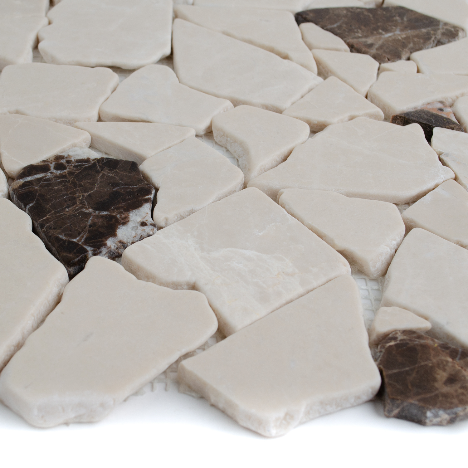 Pietra Naturale Mosaico di Marmo Cava Crema Castano Beige Nanett