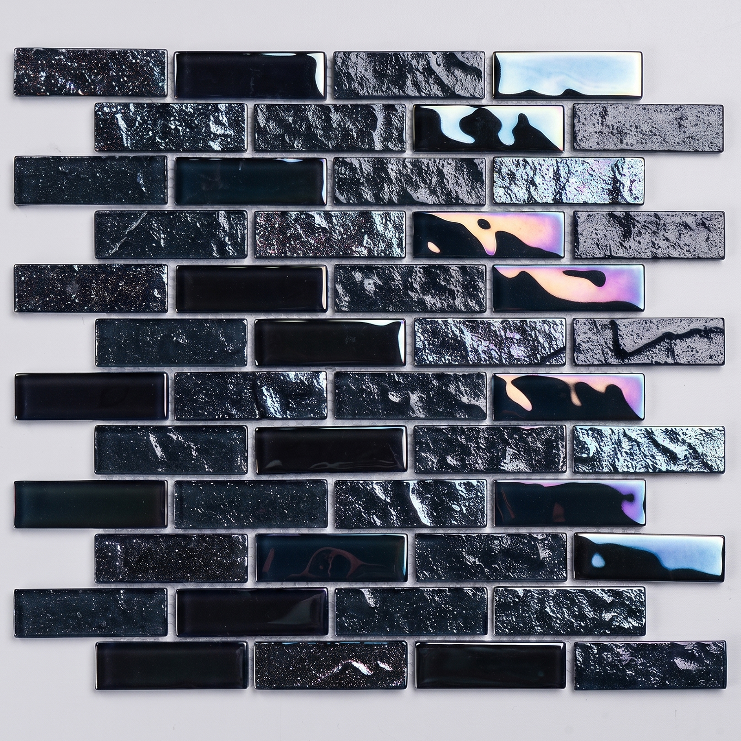 Glasmosaik 23×23 mm Dunkelblau Schimmer