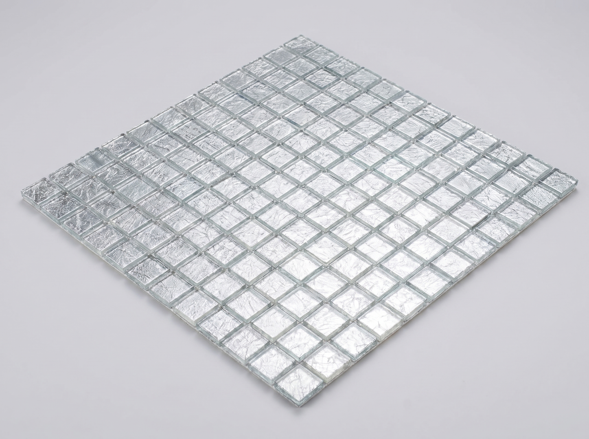Mosaico in vetro Galaxina argento effetto metallo 1 mat