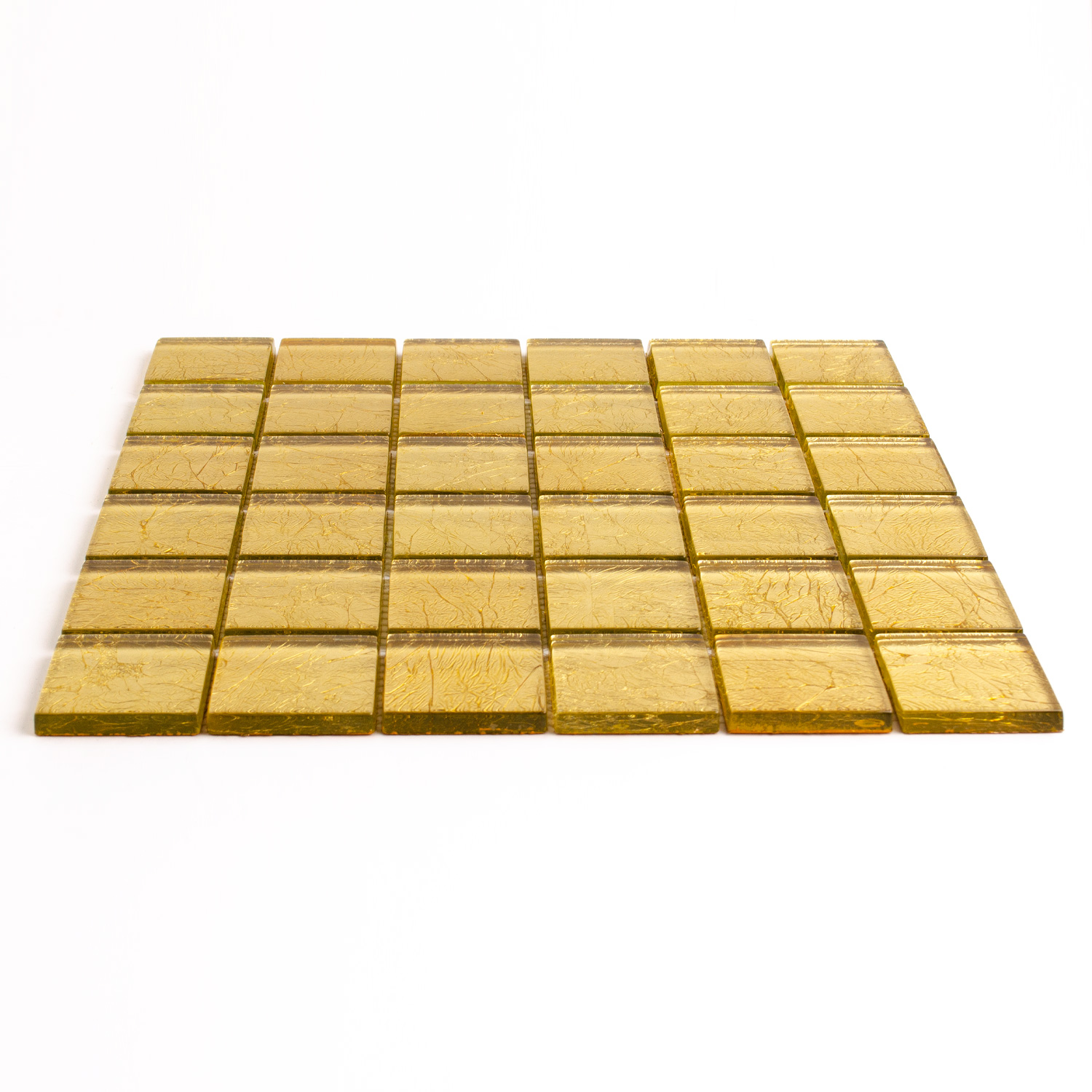 Mosaico di vetro aspetto metallo dorato Aaliyah confezione 48x48mm