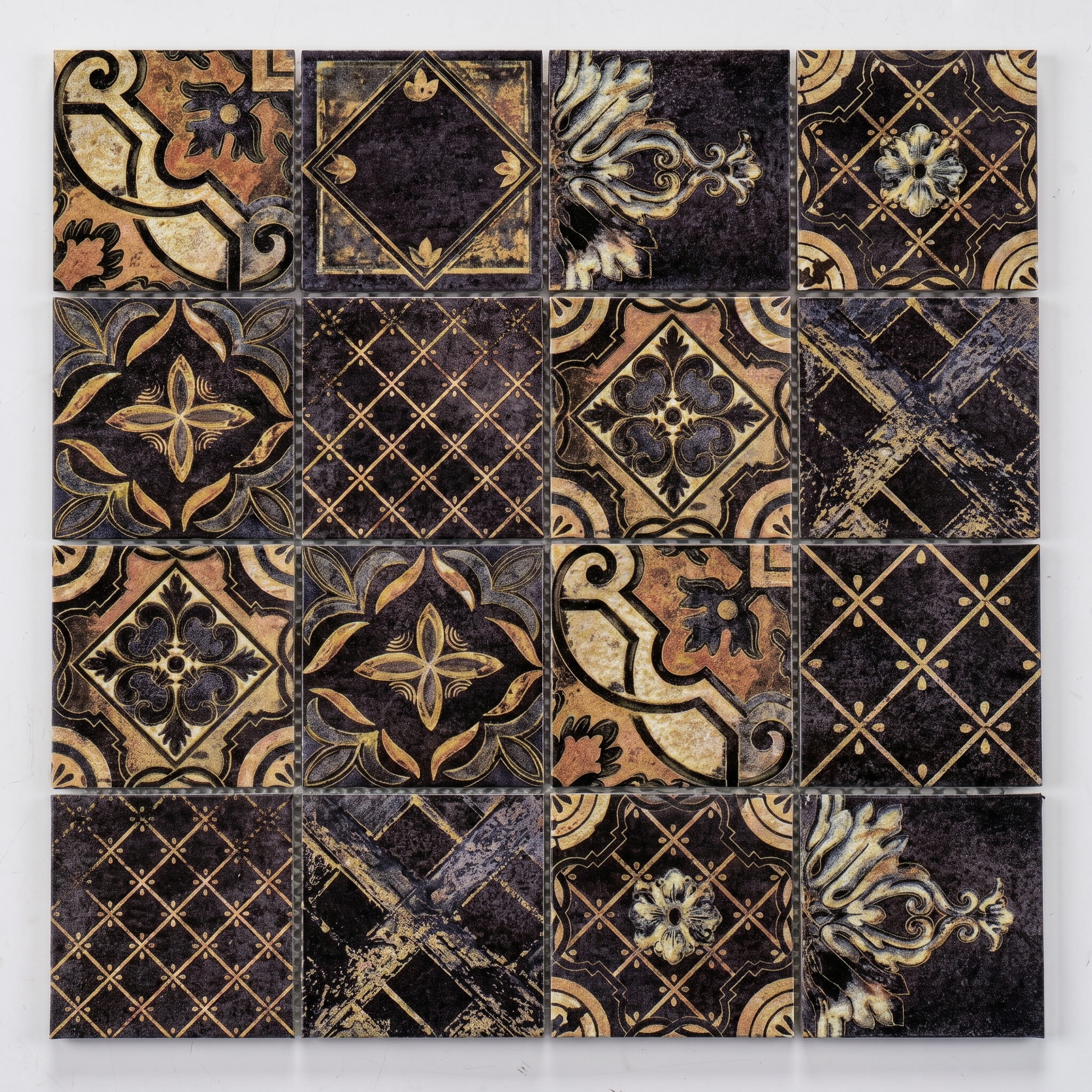 Aluminum Mosaikfliesen Retro Mosaik Paris 48x48x8mm Quadrat Schwarz