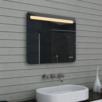 Specchio da bagno con illuminazione a LED luce fredda/calda dimmerabile 80x65cm