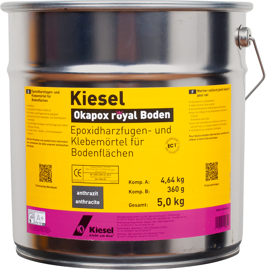 Okapox royal Boden Epoxidharzfugen- und Klebemörtel für Bodenflächen 5kg mittelgrau