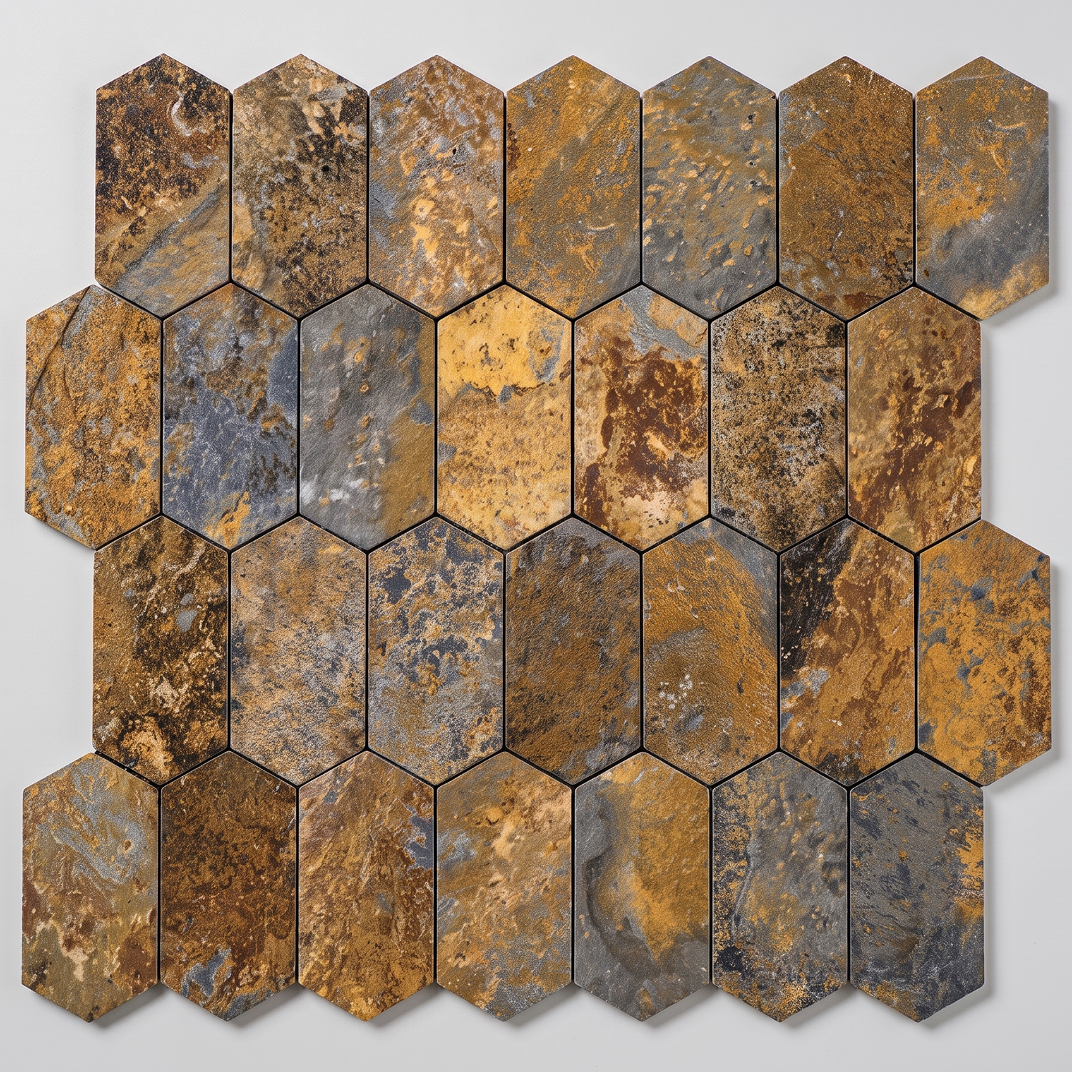 Selbstklebendes Aluminium Mosaik Nantes in Schieferoptik Braun