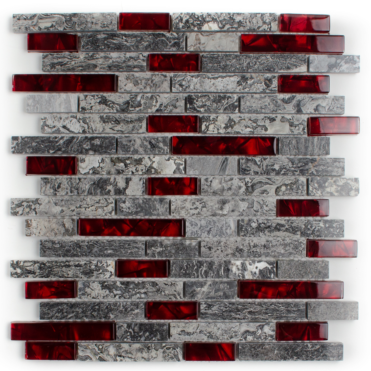 Mosaico in vetro mosaico in pietra naturale rossa Abigal Brick