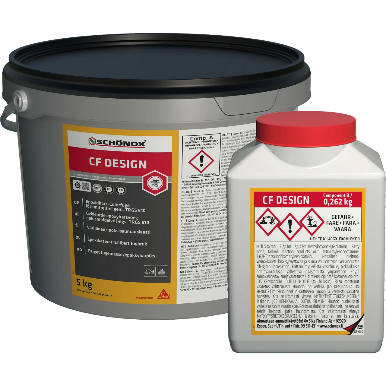 Resina epossidica Schönox CF Design - Colorfuge, secchi e contenitori antracite