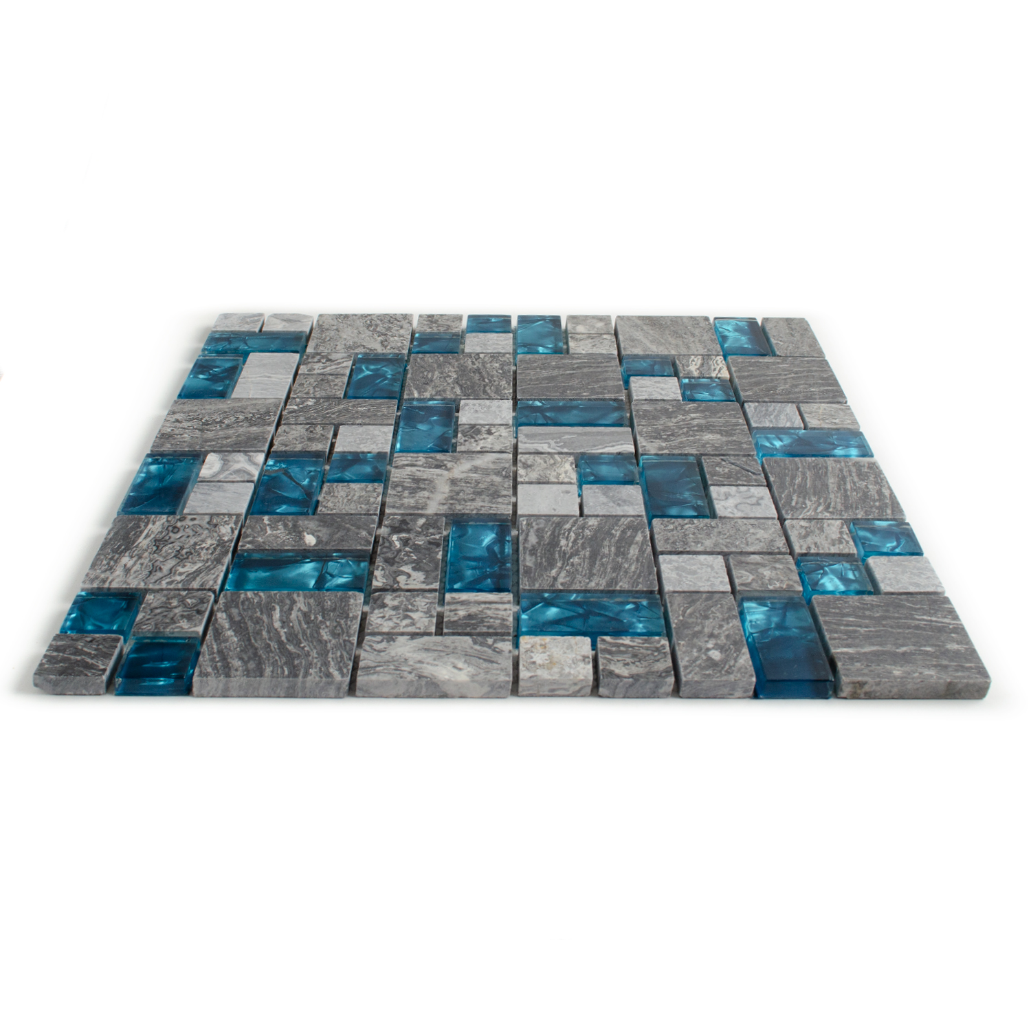 Mosaico in vetro blu mosaico in pietra naturale Abigal stone mix mat