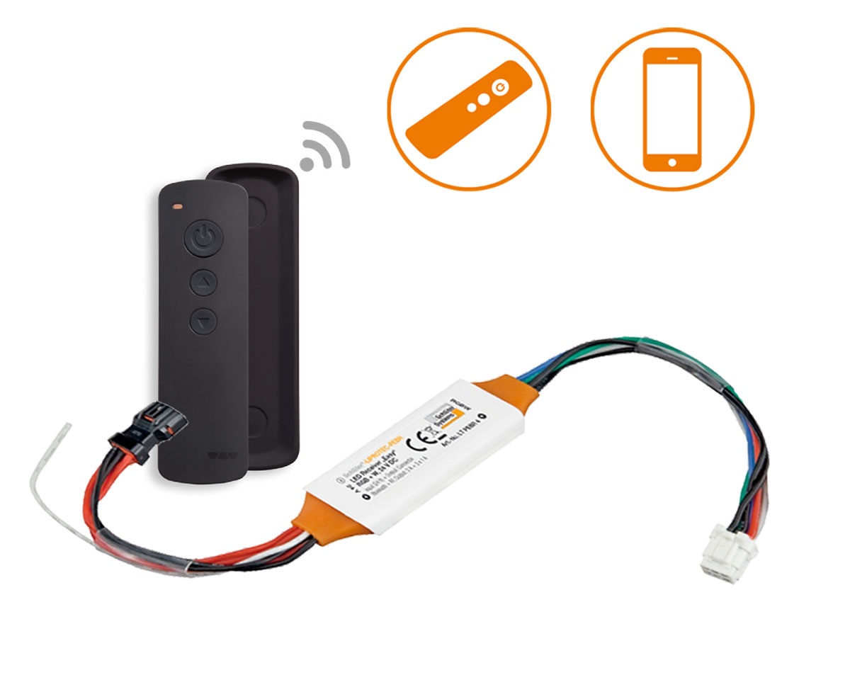 Schlüter-KERDI-BOARD A con tecnologia LIPROTEC LED con Bluetooth e controllo tramite app
