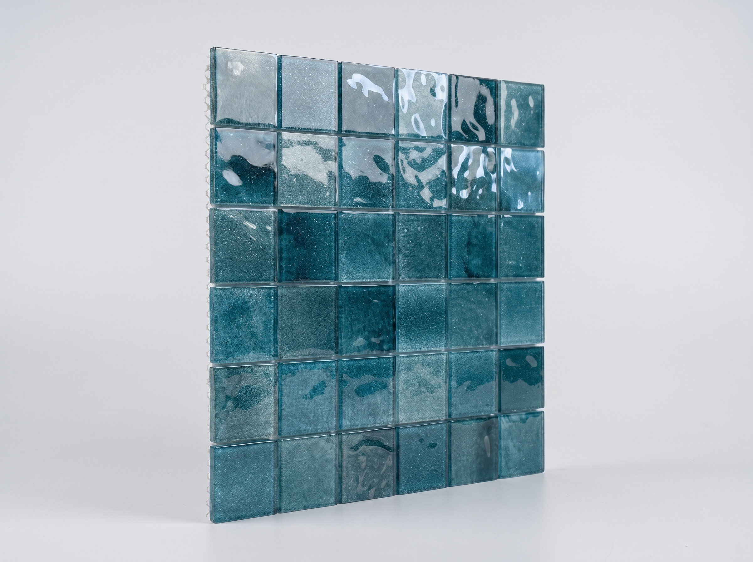 Glasmosaik Mosaikfliese Nizza 48×48 mm Türkis