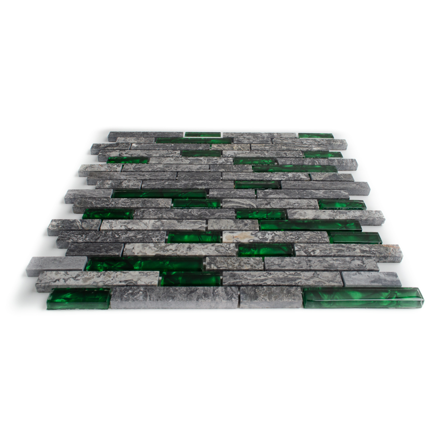 Mosaico in vetro Verde Mosaico in pietra naturale Abigal Confezione in mattoni