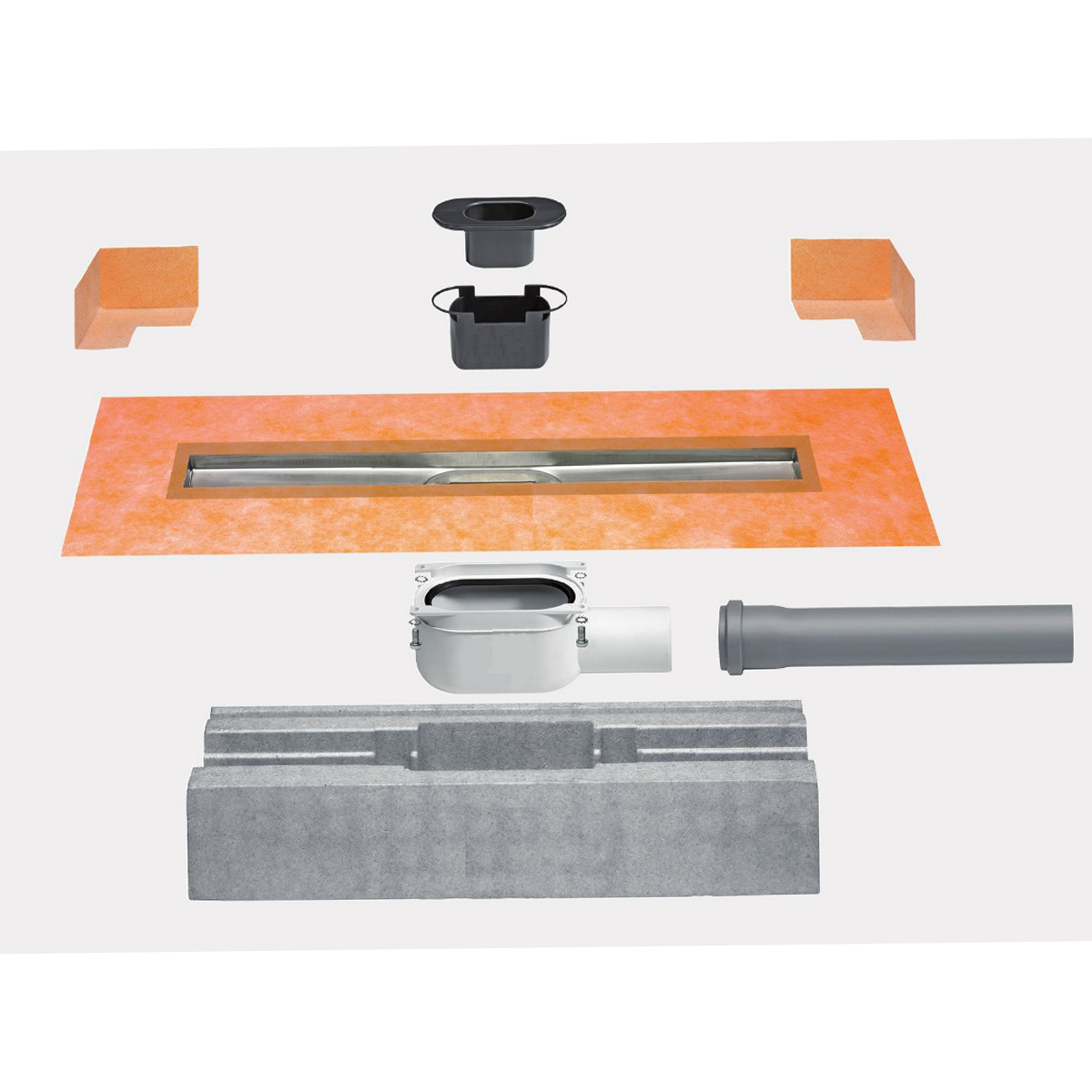 Duschablauf Duschrinne Duschrinnensystem Komplettset Linienentwässerung LINE-H-BEN10101.1 Duschablauf Duschrinne Duschrinnensystem Komplettset Linienentwässerung LINE-H-BEN10101.1