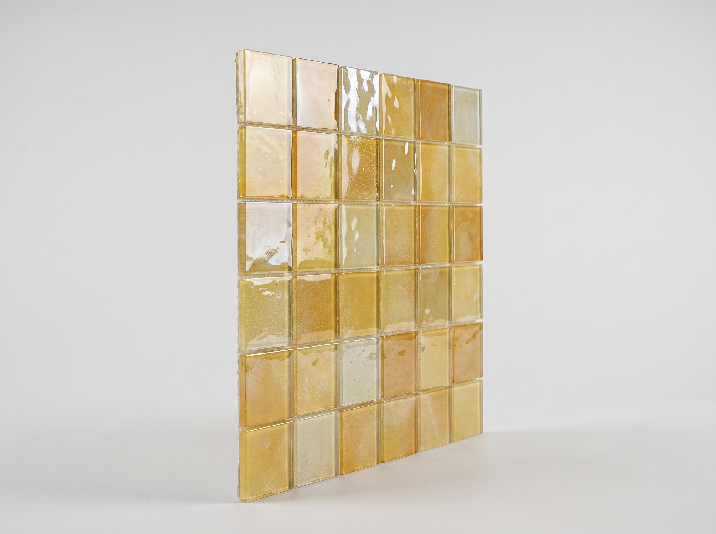 Glasmosaik Mosaikfliese Nizza 48×48 mm Gelb