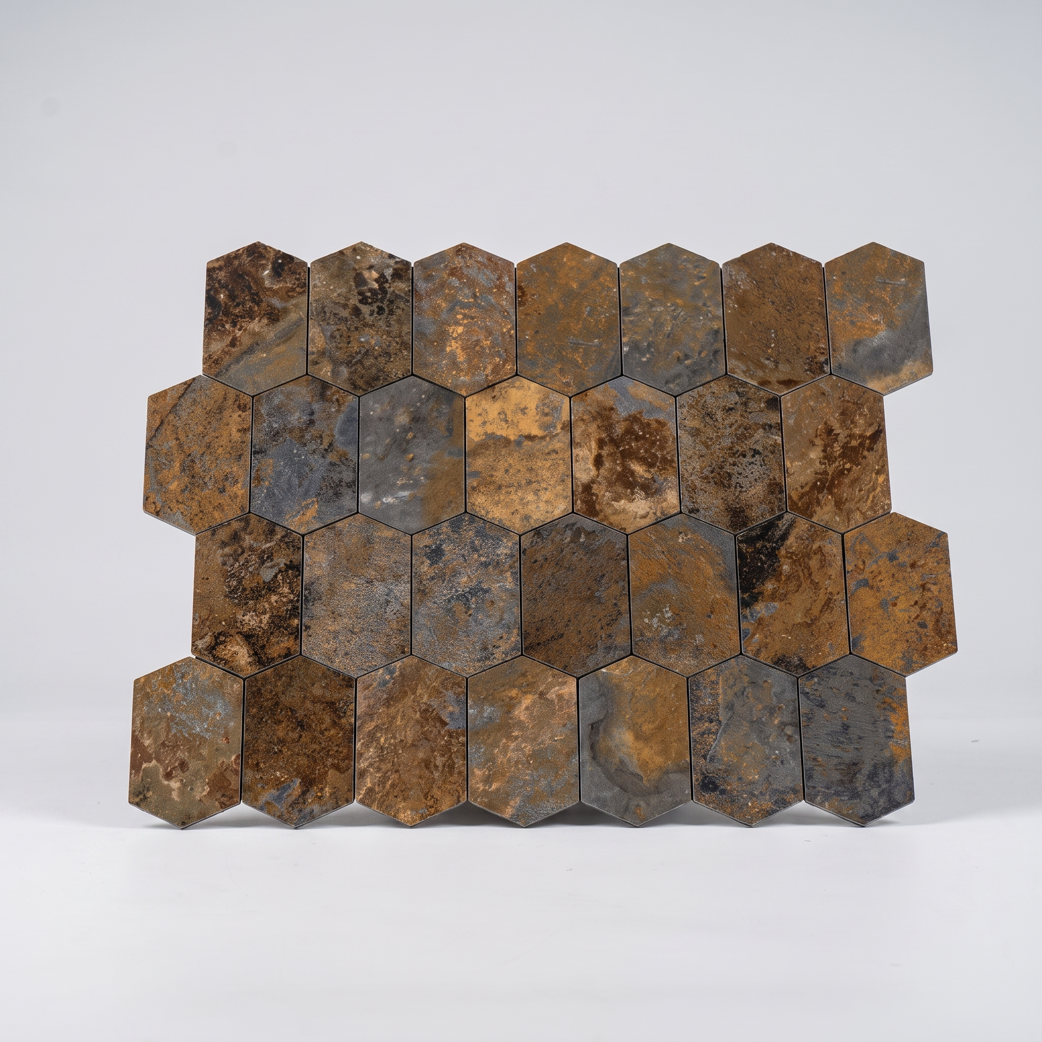 Selbstklebendes Aluminium Mosaik Nantes in Schieferoptik Braun