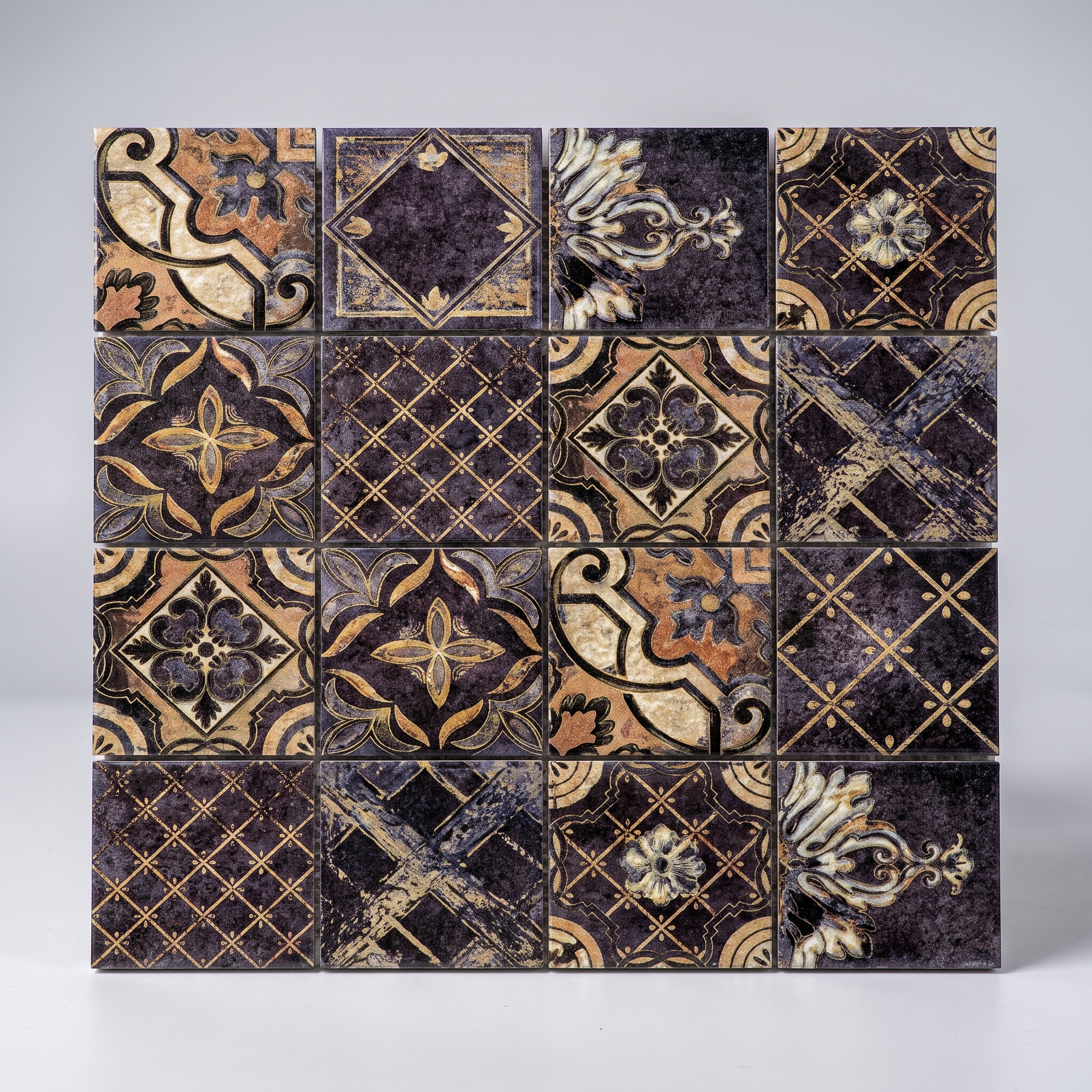 Aluminum Mosaikfliesen Retro Mosaik Paris 48x48x8mm Quadrat Schwarz