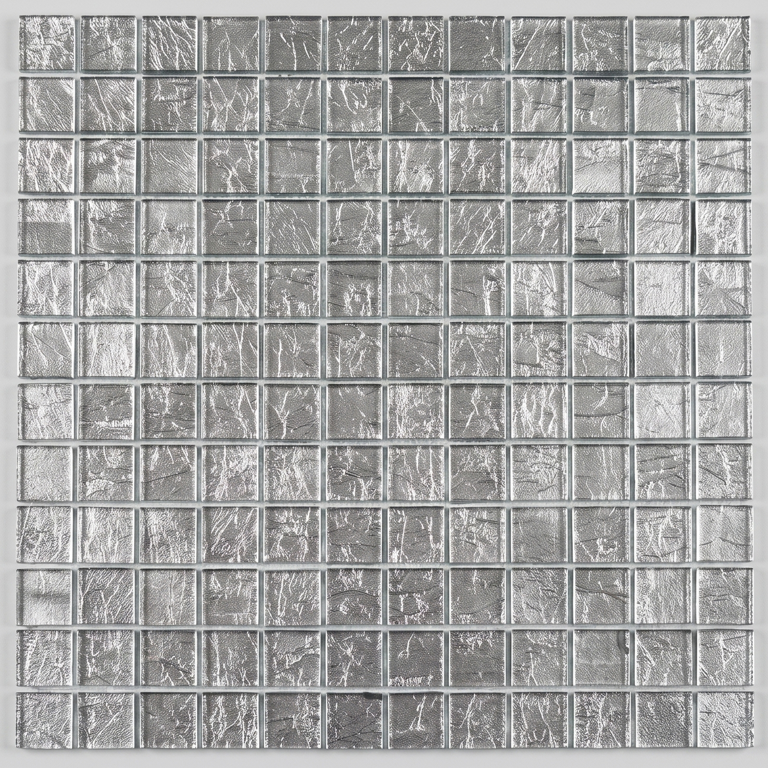 Mosaico in vetro Galaxina argento effetto metallo 1 confezione