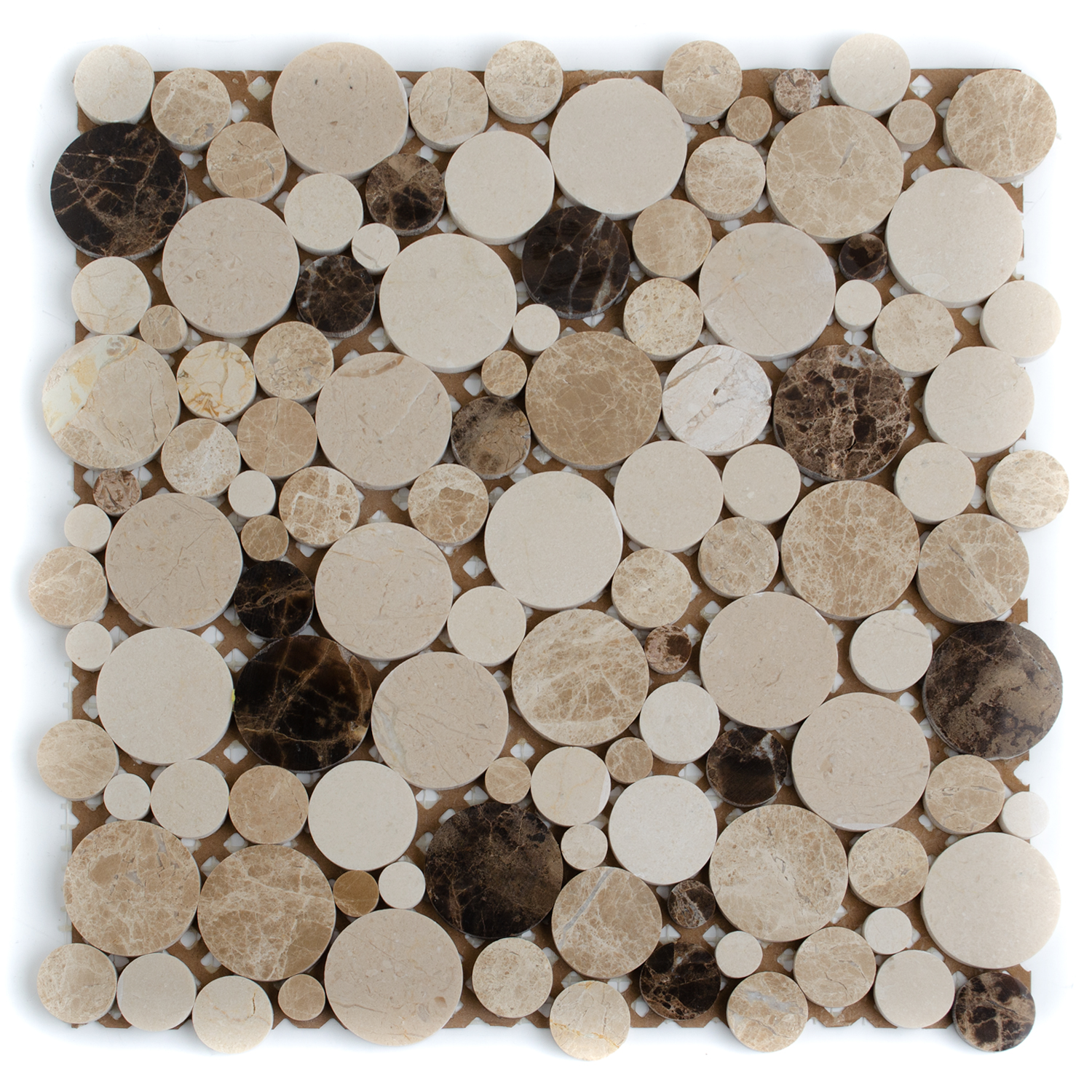 Mosaico di pietra naturale Mosaico di marmo rotondo Beige Naola