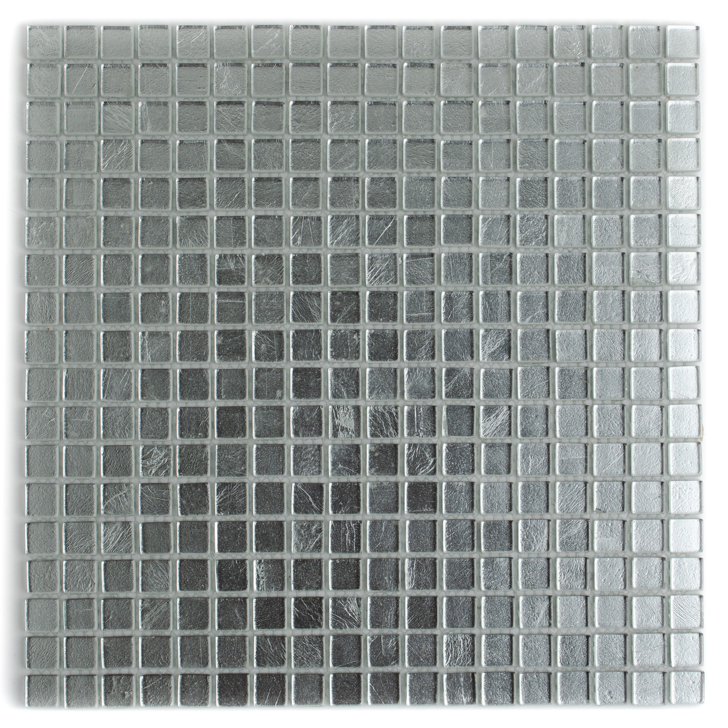 Mosaico in vetro Galaxina argento effetto metallo 1 mat