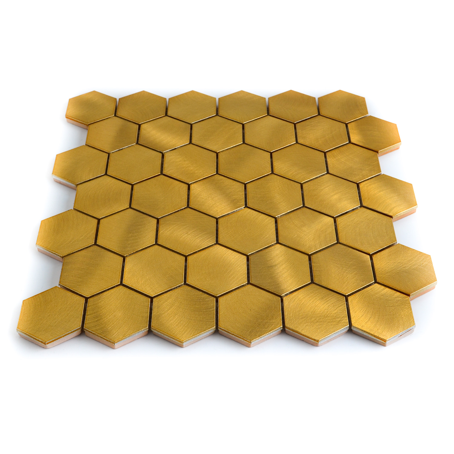 Hexagonmosaik Mosaikfliesen Gold Marcia Gebürstet-BEN10217 Hexagonmosaik Mosaikfliesen Gold Marcia Gebürstet-BEN10217