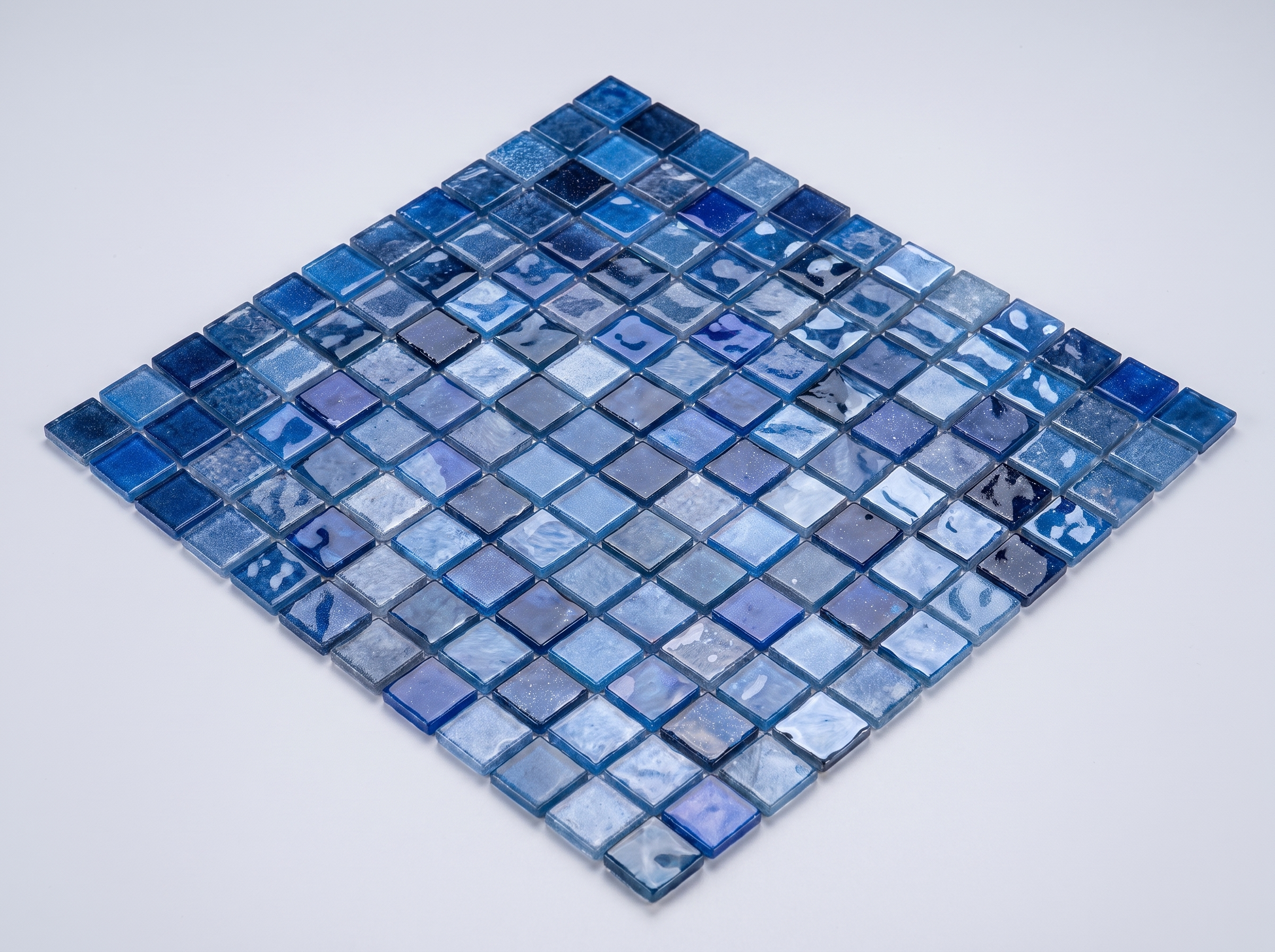 Glasmosaik Mosaikfliese Nizza 23×23×4 mm Blau