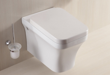 WC sospeso con sedile soft-​close in Duroplast