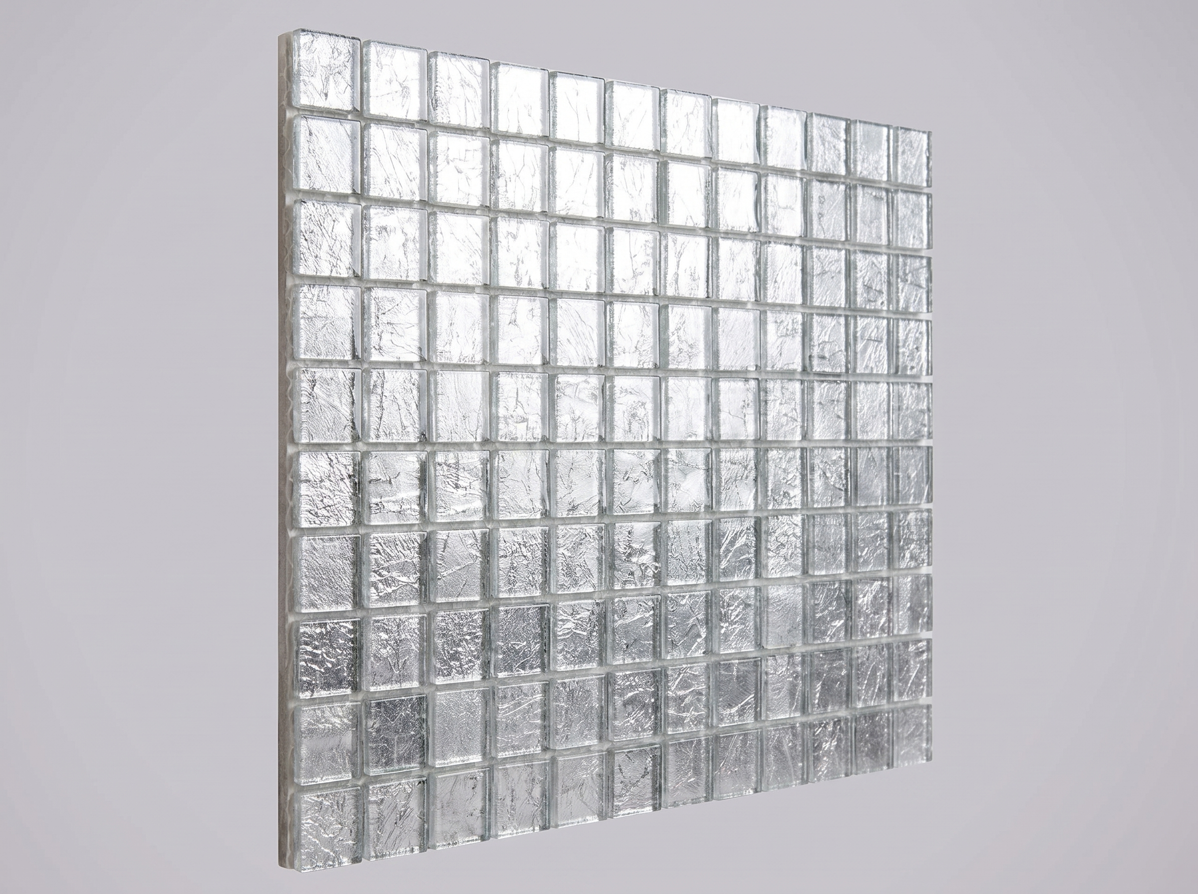 Mosaico in vetro Galaxina argento effetto metallo 1 mat