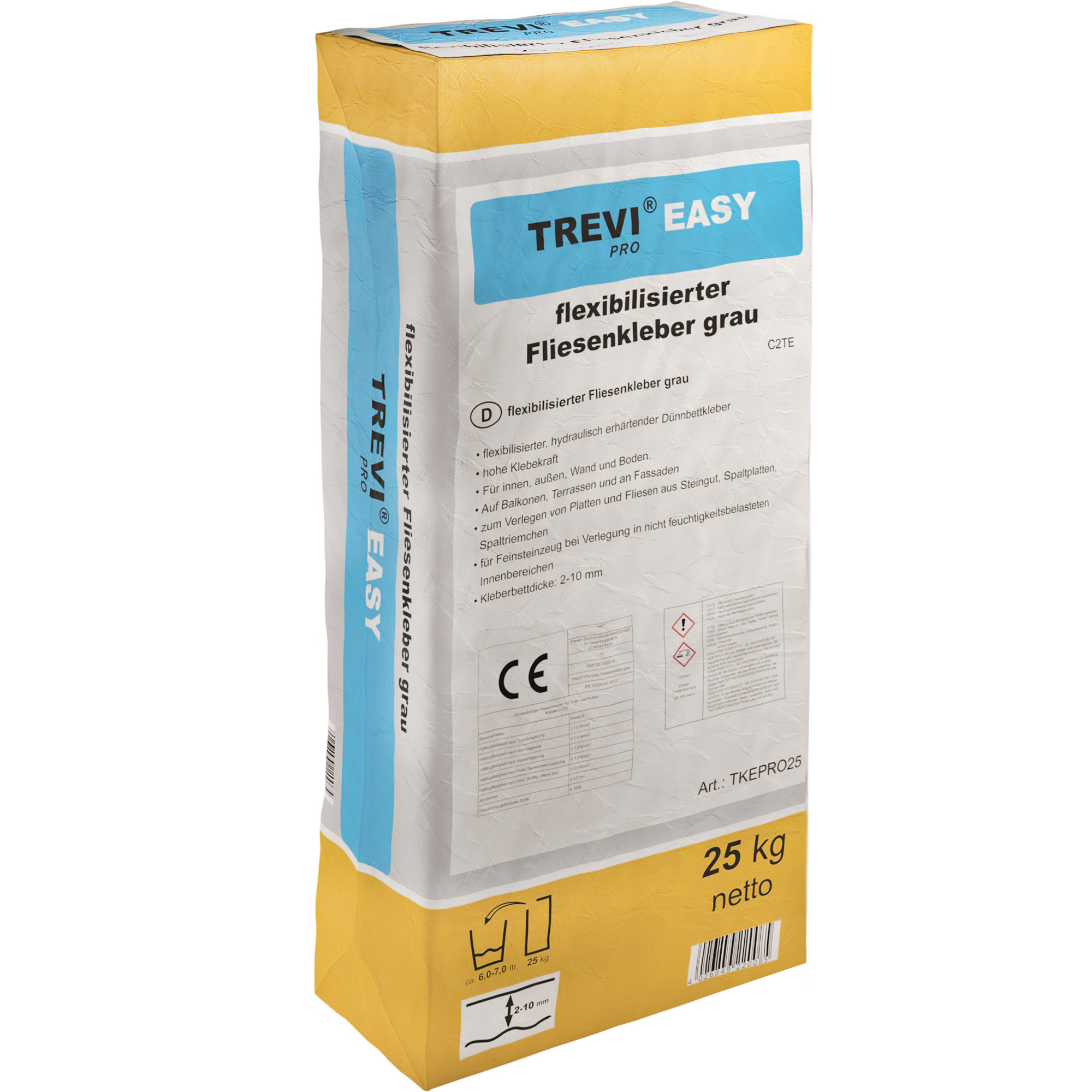 Fliesenkleber für Innenbereich und Außenbereich, an Wand und Boden Trevi Pro Easy 25Kg-BEN10073