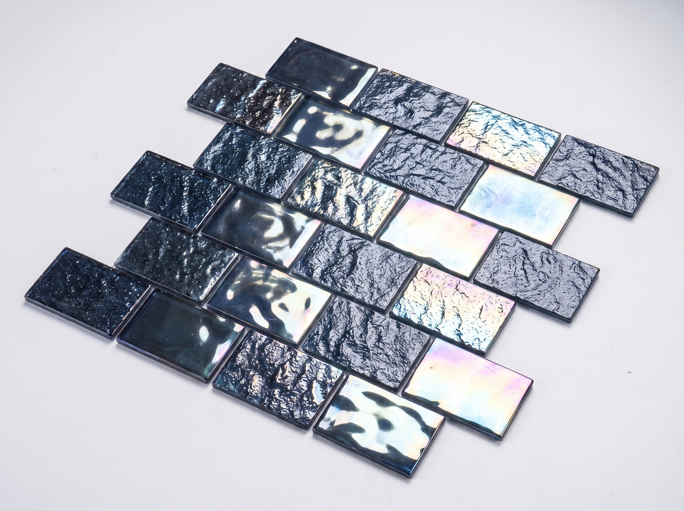 Glasmosaik 48×48 mm Dunkelblau Schimmer