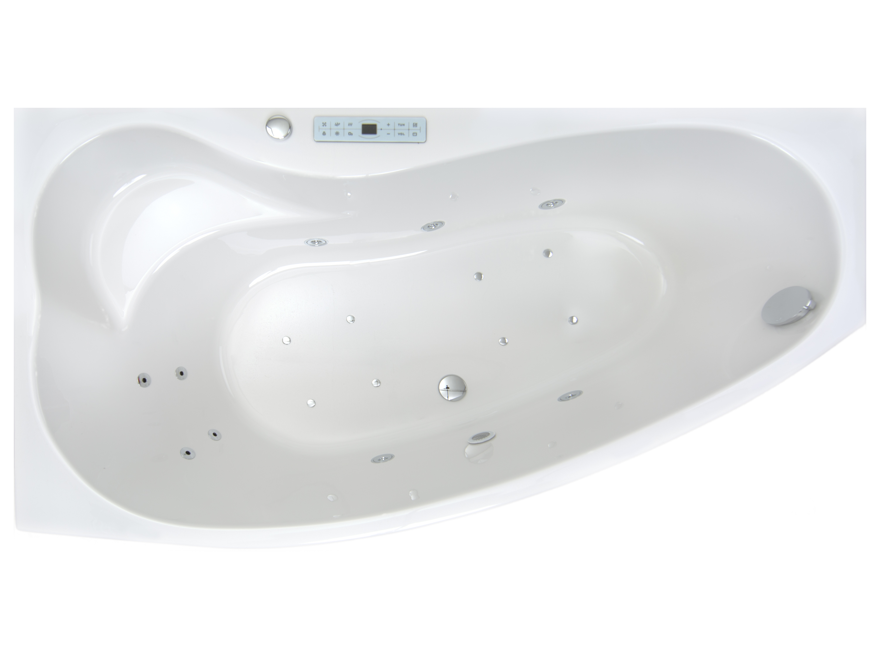 Badewannen Whirlpool mit 17 Massagedüsen Spa Bali Semarapura Links in weiss MADE IN GERMANY-BEN10154.6